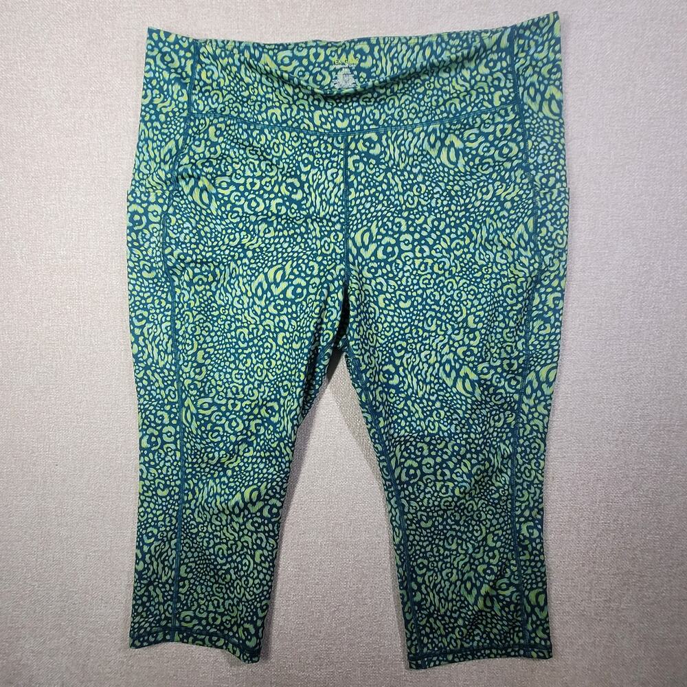Tek Gear Plus Size 3X Blue & Green Capri Leggings